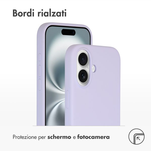 Accezz Cover in silicone liquido con MagSafe Apple iPhone 16 - Viola