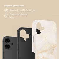 Selencia Cover Posteriore Vivid Apple iPhone 16 - Golden Beige Marble