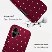 Selencia Vivid Backcover Apple iPhone 16 - Happy Dots Burgundy