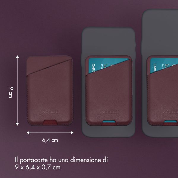 Accezz Portacarte in pelle - Compatibile con MagSafe e Qi2 - Heath Purple