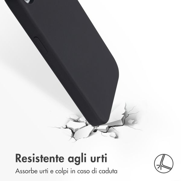 Accezz Cover in silicone liquido con MagSafe Apple iPhone 17e / 16e - Nero