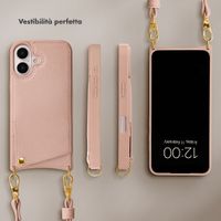 Selencia Cover per telefono Nova con cordino e portacarte Apple iPhone 16 - Dusty Rose