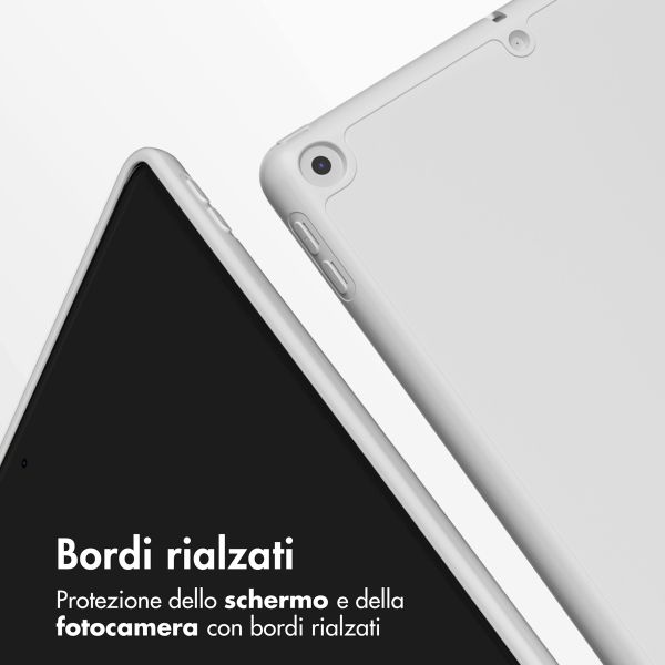 Accezz Cover a libro in silicone Smart Apple iPad 9 (2021) 10.2 pollici / iPad 8 (2020) 10.2 pollici / iPad 7 (2019) 10.2 pollici - Grigio