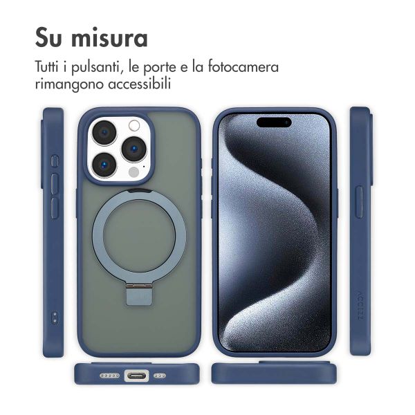 Accezz Cover con anello e supporto con MagSafe Apple iPhone 15 Pro - Blu