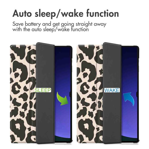 imoshion Cover Trifold Design Samsung Galaxy Tab S10 Ultra / Tab S9 Ultra - Leopard