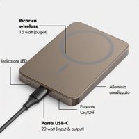 Selencia Vivid Powerbank 5.000 mAh - MagSafe e Qi - Desert Gold / Choco Flower Pop