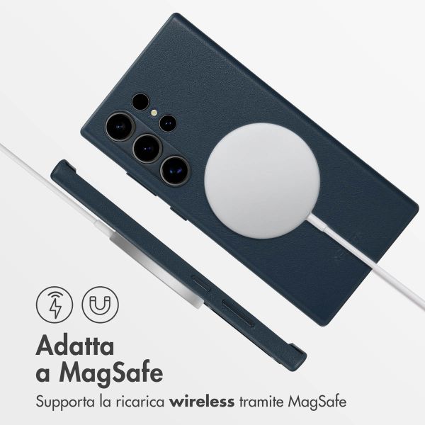 Accezz Cover in Pelle con MagSafe Samsung Galaxy S24 Ultra - Nightfall Blue