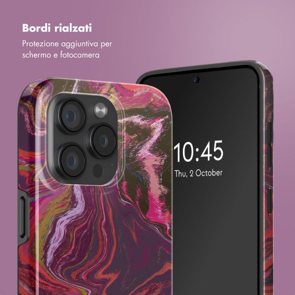 Selencia Cover posteriore Vivid con MagSafe Apple iPhone 15 Pro - Marble Purple