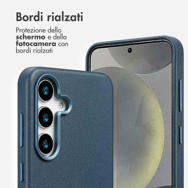 Accezz Cover in Pelle con MagSafe Samsung Galaxy S25 Plus - Nightfall Blue