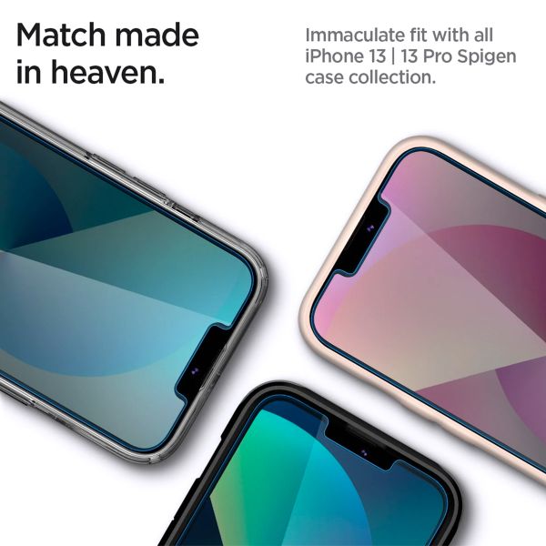 Spigen Vetro temperato privacy GLAStR EZ Fit + Applicatore - confezione da 2 Apple iPhone 13 / 13 Pro