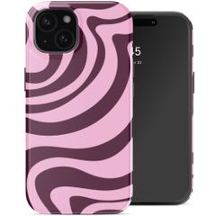 Selencia Cover Posteriore Vivid Apple iPhone 15 - Wavy Swirl Pink Plum