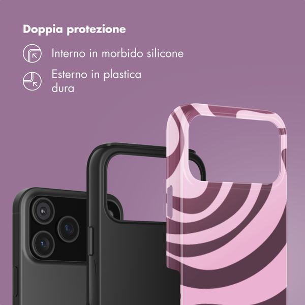 Selencia Cover Posteriore Vivid Apple iPhone 17 Pro Max - Wavy Swirl Pink Plum