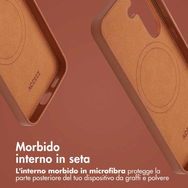 Accezz Cover in Pelle con MagSafe Samsung Galaxy S25 Plus - Sienna Brown