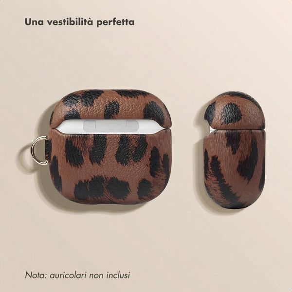 Selencia Cover Sabi stampa pantera  Apple Airpods 4 - Mocha Brown