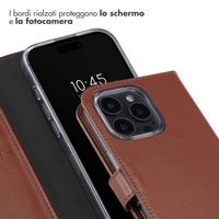 Selencia Cover a libro in vera pelle Apple iPhone 16 Pro Max - Marrone chiaro