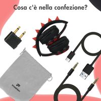 imoshion Cuffie wireless per bambini Dino LED Light - Limitatore di decibel - Con cavo AUX - Black / Red