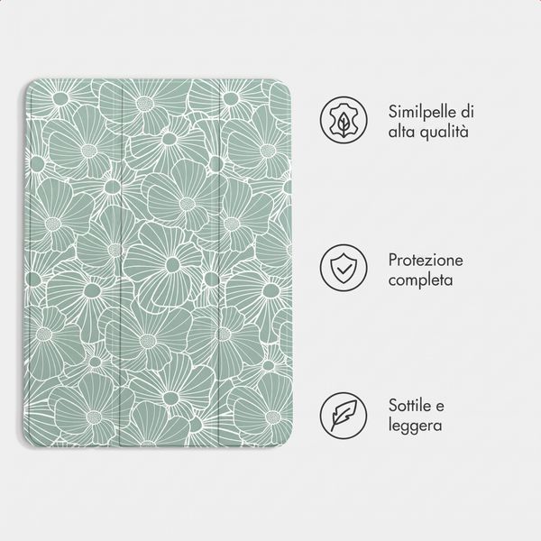 imoshion Cover Trifold Design Apple iPad Air 11 pollici (2026) M4 / (2025) M3 / (2024) M2 / Air 5 (2022) / Air 4 (2020) - Botanica