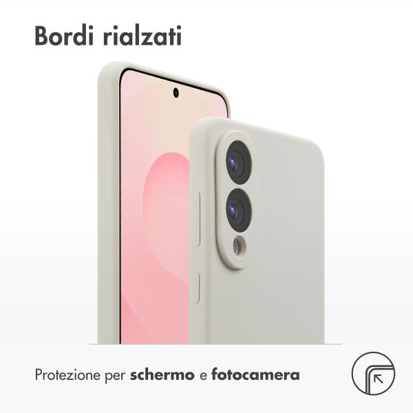 Accezz Cover in silicone liquido con MagSafe Samsung Galaxy S25 Edge - Stone