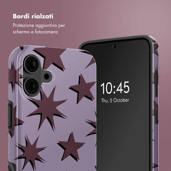 Selencia Cover posteriore Vivid con MagSafe Apple iPhone 16 - Stars Plum Lilac
