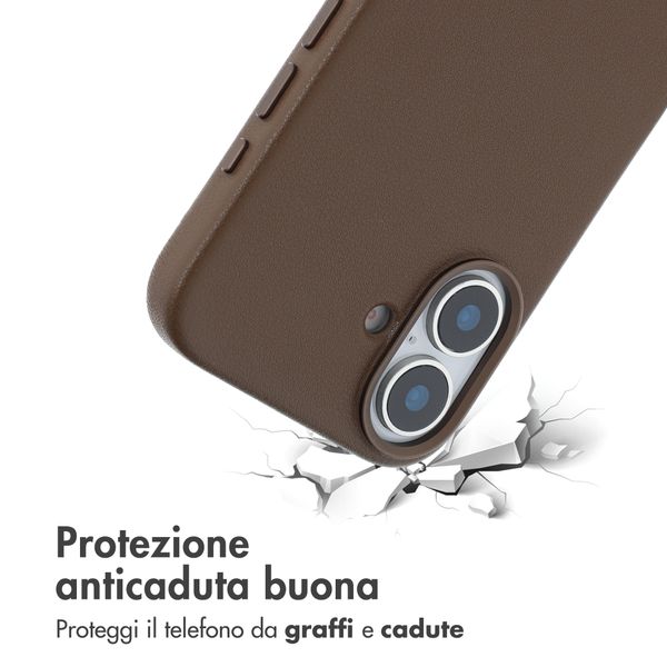 Accezz Cover in Pelle con MagSafe Apple iPhone 16 - Marrone caffè