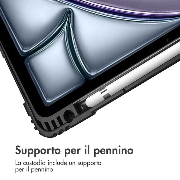 Accezz Libreria a tre ante robusta Apple iPad Air 11 pollici (2026) M4 / (2025) M3 / (2024) M2 / Air 5 (2022) / Air 4 (2020) - Blu scuro