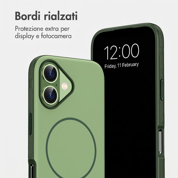 imoshion Cover posteriore Color con Thin MagSafe Ring Apple iPhone 16 - Verde scuro