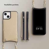 Selencia Cover per telefono Nova con cordino e portacarte Apple iPhone 14 / 13 - Beige