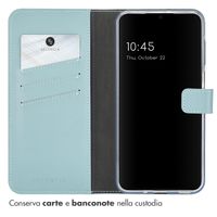 Selencia Cover a libro in vera pelle Samsung Galaxy A16 - Air Blue
