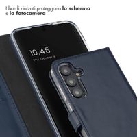 Selencia Cover a libro in vera pelle Samsung Galaxy S24 FE - Blu
