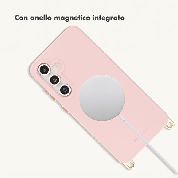 Selencia Cover posteriore Rivièra con MagSafe con ganci rimovibili Samsung Galaxy S24 FE - Sorbet Pink