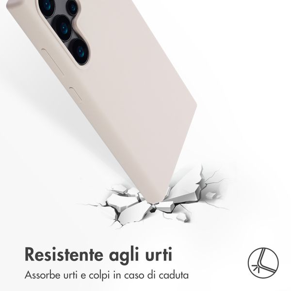 Accezz Cover in silicone liquido con MagSafe Samsung Galaxy S24 Ultra - Stone