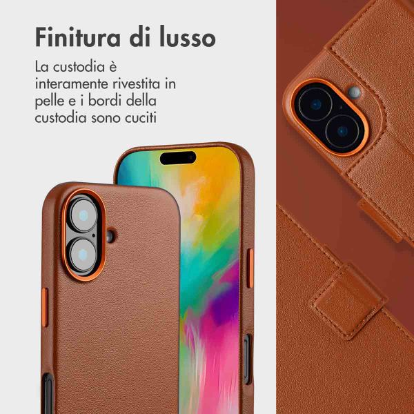 Accezz Cover in pelle 2 in 1 con MagSafe Apple iPhone 16 - Sienna Brown