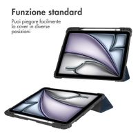 Accezz Libreria a tre ante robusta Apple iPad Air 11 pollici (2026) M4 / (2025) M3 / (2024) M2 / Air 5 (2022) / Air 4 (2020) - Blu scuro