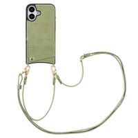 Selencia Cover per telefono Nova Croco con cordino e portacarte Apple iPhone 16 - Sage Green