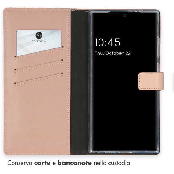 Selencia Cover a libro in vera pelle Samsung Galaxy S24 Ultra - Dusty Pink