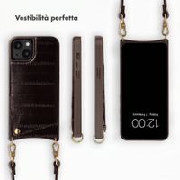 Selencia Nova cover posteriore in vera pelle con portacarte Apple iPhone 14 / 13 - Dark Chocolate