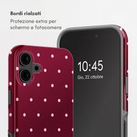 Selencia Vivid Backcover Apple iPhone 16 - Happy Dots Burgundy