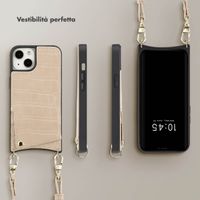 Selencia Cover per telefono Nova Croco con cordino e portacarte Apple iPhone 13 - Beige