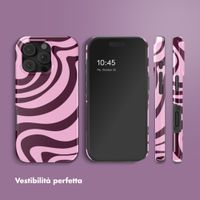 Selencia Cover posteriore Vivid con MagSafe Apple iPhone 16 Pro - Wavy Swirl Pink Plum