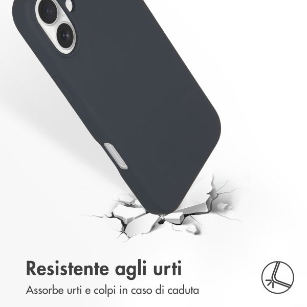 Accezz Cover in silicone liquido con MagSafe Apple iPhone 16 Plus - Blu scuro