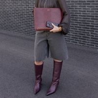 Selencia Cover per laptop Croco 15-16 pollici - Burgundy