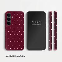 Selencia Cover Posteriore Vivid Samsung Galaxy S24 - Happy Dots Burgundy