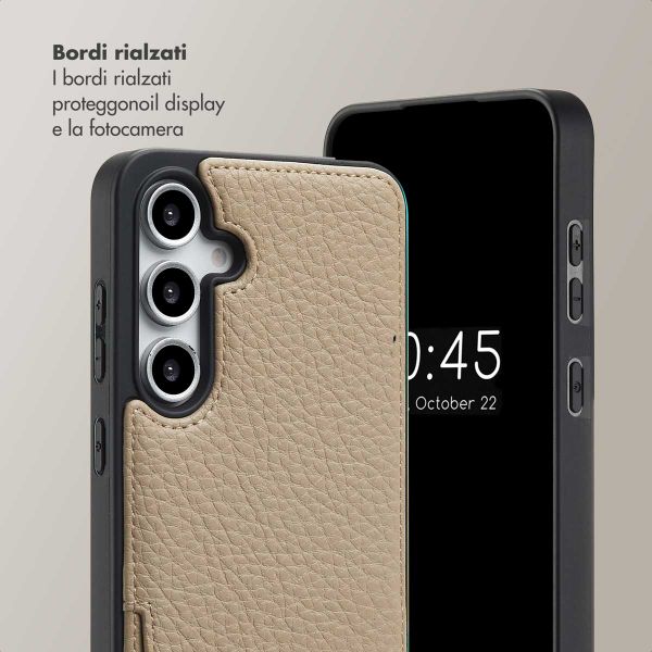 Selencia Cover per telefono Nova con cordino e portacarte Samsung Galaxy S24 FE - Beige