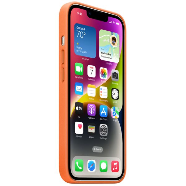 Apple Cover Posteriore in Pelle con MagSafe Apple iPhone 14 - Orange