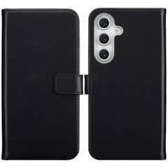 Selencia Cover a libro in vera pelle Samsung Galaxy S25 FE - Nero