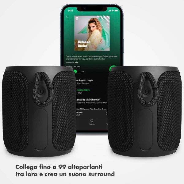 Selencia Altoparlante Bluetooth AquaPlay - Altoparlante wireless - Impermeabile - Nero