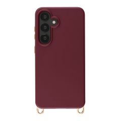 Selencia Cover posteriore Rivièra con MagSafe con ganci rimovibili Samsung Galaxy S25 / S24 - Bold Burgundy