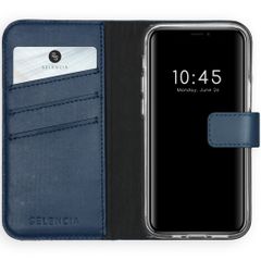 Selencia Cover a libro in vera pelle Apple iPhone 12 Mini - Blu