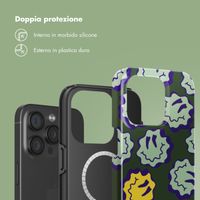 Selencia Cover posteriore Vivid con MagSafe Apple iPhone 15 Pro - Wavy Smiley Green