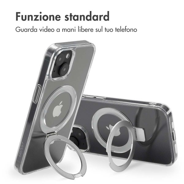 Accezz Cover con anello e supporto con MagSafe Apple iPhone 14 - Trasparente